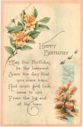 geburtstag: schiffe mit vers