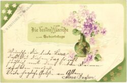geburtstag: veilchen in vase