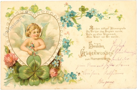 namenstag: engerl mit blumen