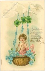 namenstag: engerl in blumenschaukel