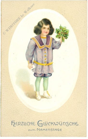 namenstag: gratulant mit strauß