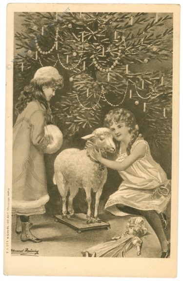 weihnachten: kinder mit lamm weihnachten: kinder mit lamm