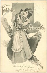 weihnachten: dame mit spielzeug