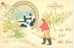 weihnachten: zwerg mit baum