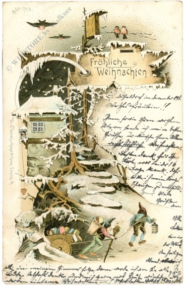 weihnachten: zwerge bringen die geschenke