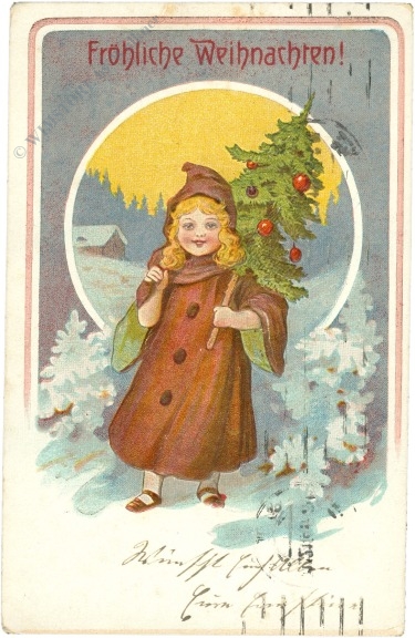 weihnachten: mädchen mit christbaum weihnachten: mädchen mit christbaum