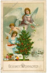 weihnachten: engel um den christbaum