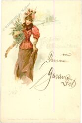 weihnachten: dame mit bäumchen