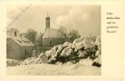 weihnachten: verschneites dorf
