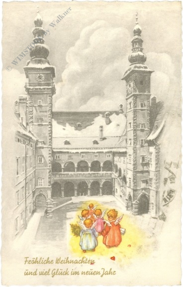 weihnachten: engel vor dem landhaus in klagenfurt