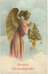 weihnachten: engel mit christbaum