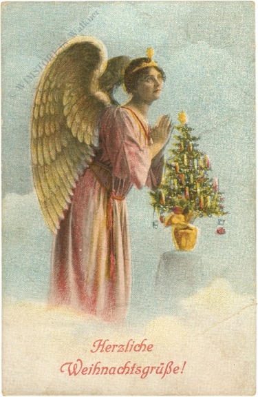 weihnachten: engel mit christbaum weihnachten: engel mit christbaum