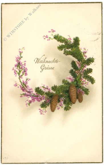 weihnachten: kranz mit zweigen