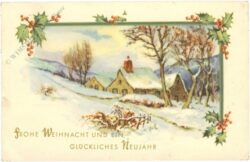 weihnachten: verschneites dorf