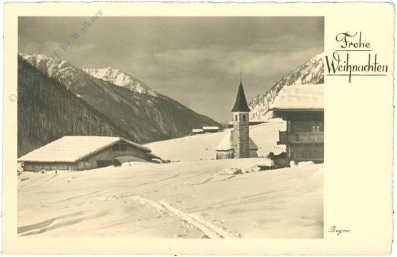 weihnachten: verschneites dorf