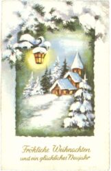 weihnachten: verschneite kirche