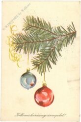 weihnachten: zweig mit kugeln