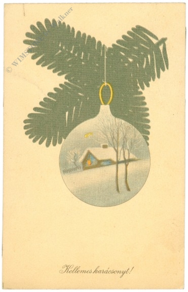 weihnachten: zweig mit kugel