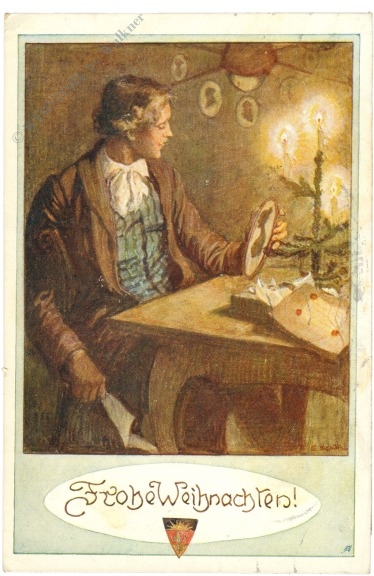 weihnachten: am festlich gedeckten tisch