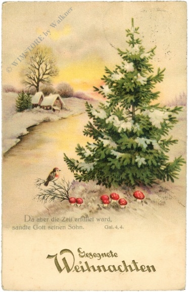 weihnachten: verschneite landschaft