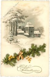 weihnachten: verschneite landschaft
