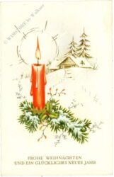 weihnachten: kerze am zweig