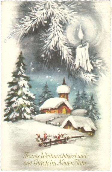 weihnachten: winterliche landschaft mit kirche