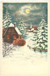 weihnachten: landschaft im mondlicht