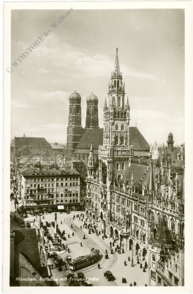 münchen, rathaus mit frauenkirche