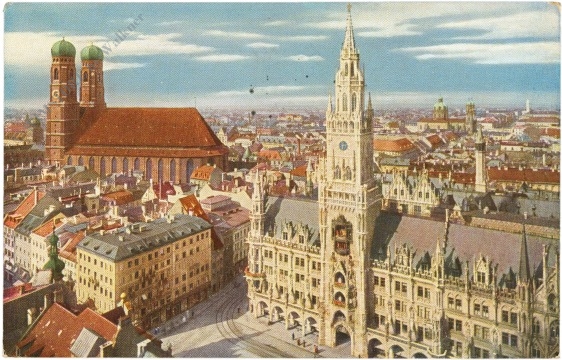 münchen, rathaus mit frauenkirche