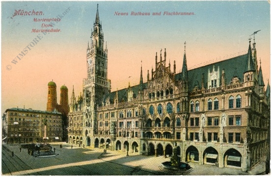 münchen, marienplatz, dom, mariensäule