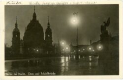 berlin, dom und schlossbrücke bei nacht