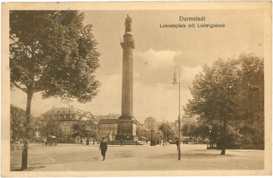 darmstadt, louisenplatz mit ludwigsäule