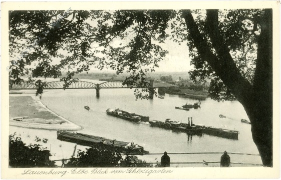 lauenburg, elbe, blick vom schlossgarten