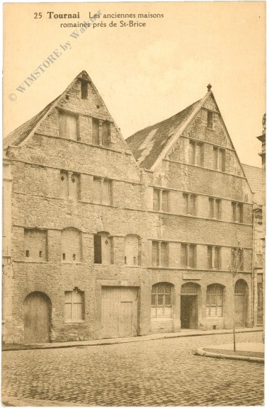 tournai, die alten römischen häuser in der nähe von st. brice