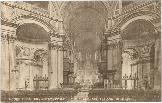 london, st. paul's cathedral, choir and aisle looking east