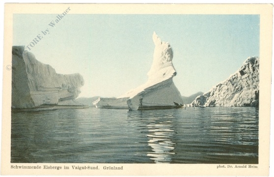 grönland, schwimmende eisberge im vigat sund