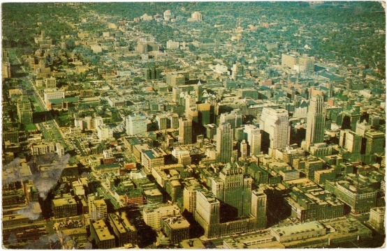 toronto, aerial view of downtown
