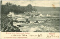 abbazia, brandung an der strandpromenade puntizza