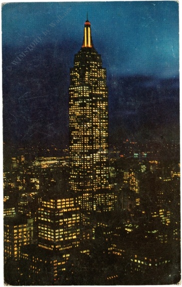 new york, new york city, empire state building at night