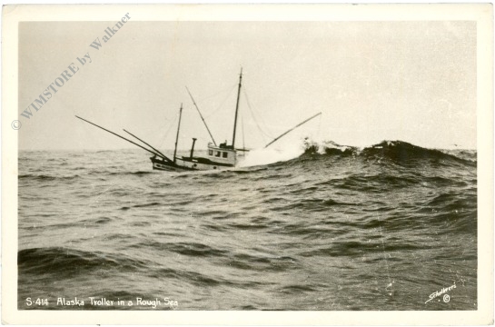 alaska, troller in a rough sea alaska, troller in a rough sea