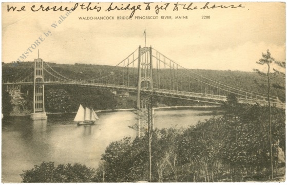 maine, penobscot river, waldo hancock bridge maine, penobscot river, waldo hancock bridge