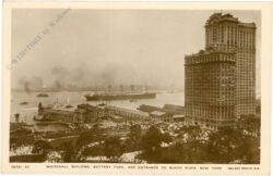 new york, new york city, whitehall building, battery park and entrance to north river