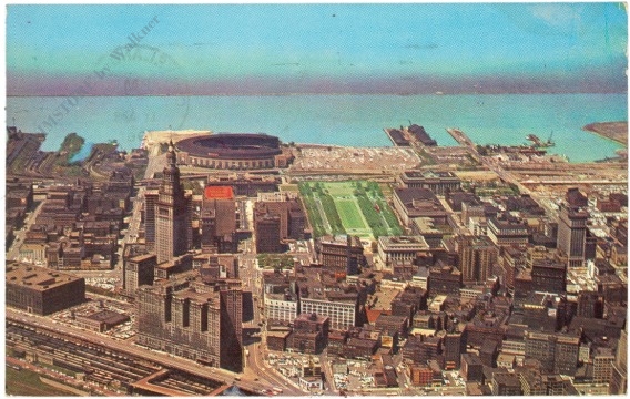 ohio, cleveland, bird's eye view of downtown ohio, cleveland, bird's eye view of downtown
