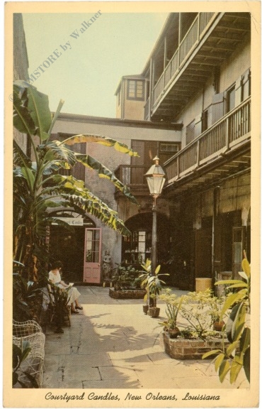 louisiana, new orleans, courtyard candles louisiana, new orleans, courtyard candles