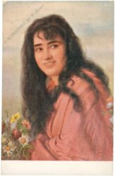 dame mit blumen
