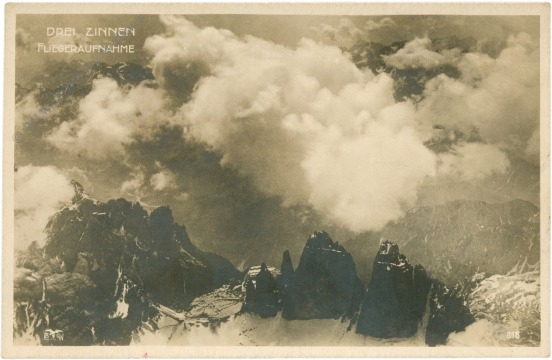 drei zinnen, fliegeraufnahme