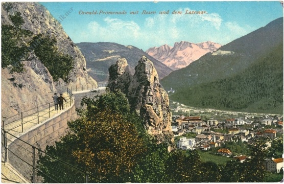 bozen, oswald promenade mit latemar bozen, oswald promenade mit latemar