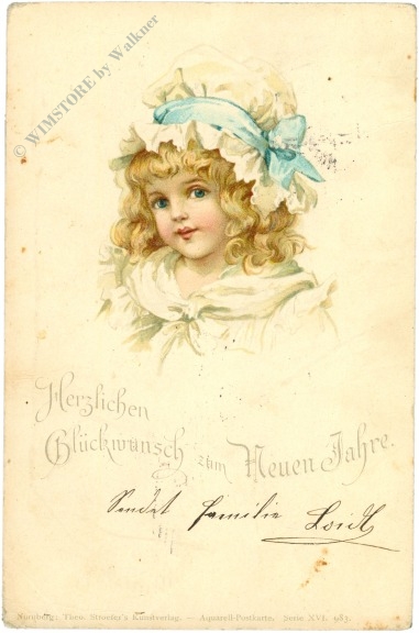 neujahr mädchen mit haube