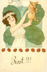 neujahr dame mit schwein, marienkäfer